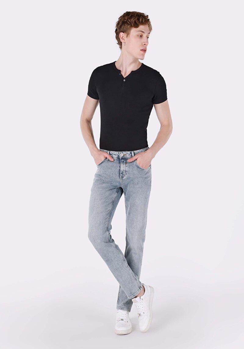 Straight Fit Erkek Denim Jean Pantolon