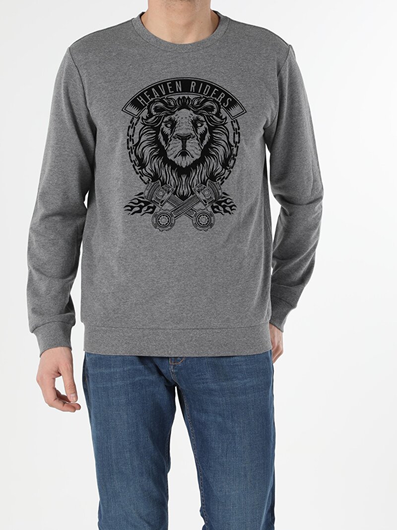 Regular Fit Erkek Antrasit Sweatshirt