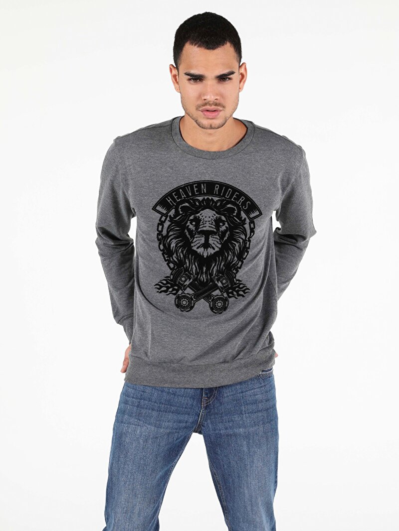 Regular Fit Erkek Antrasit Sweatshirt