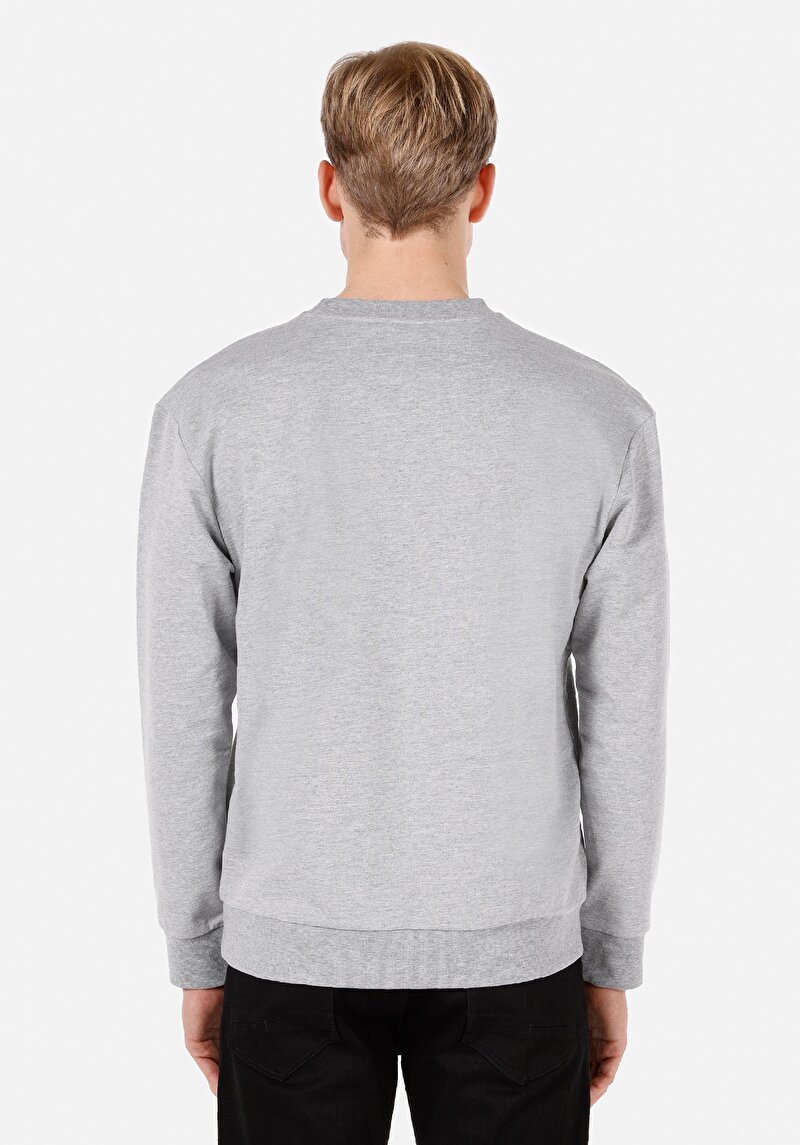 Comfort Fit Erkek Gri Sweatshirt