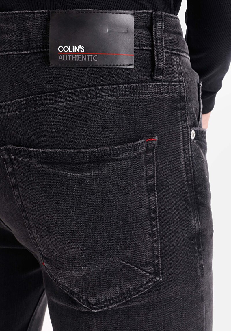 Skinny Fit Yüksek Bel Dar Paça Erkek Siyah Jean Pantolon