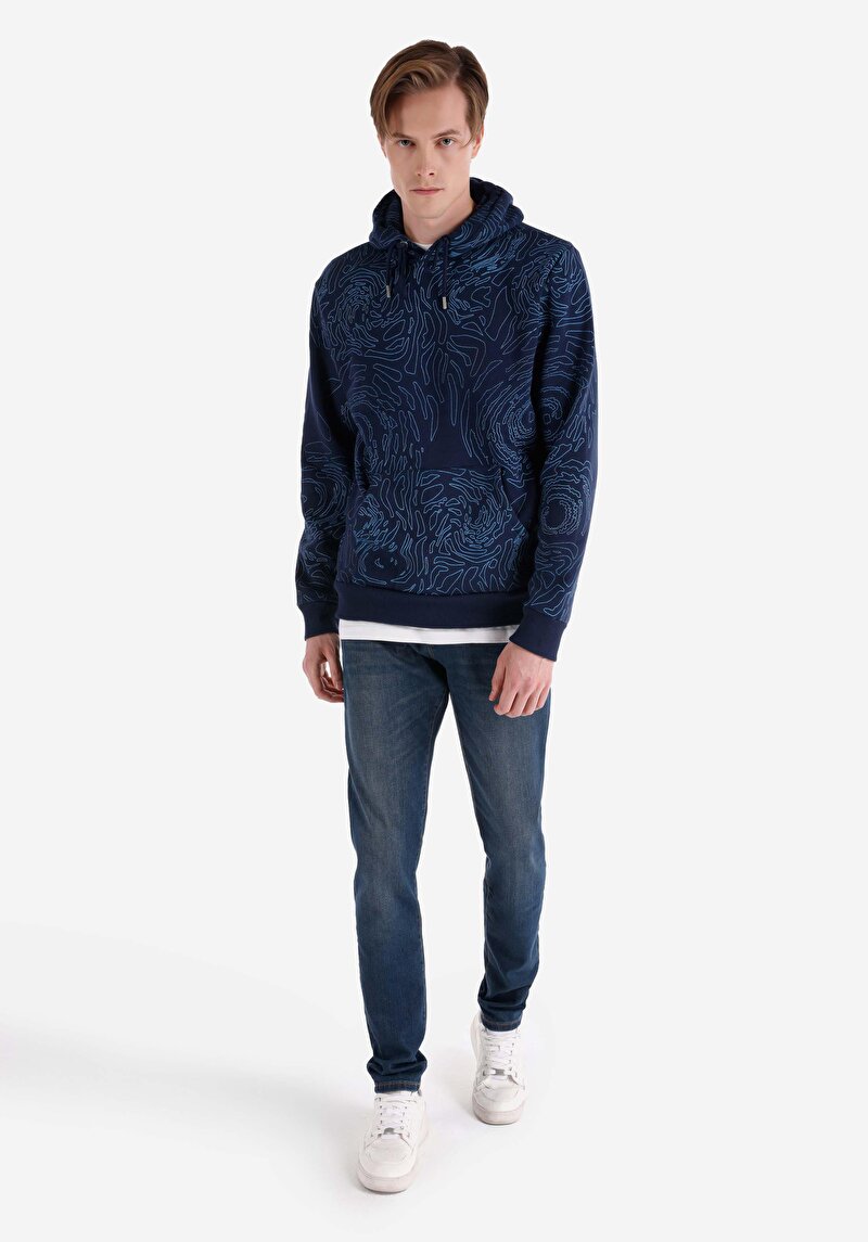 Slim Fit Düşük Bel Dar Paça Erkek İndigo Jean Pantolon