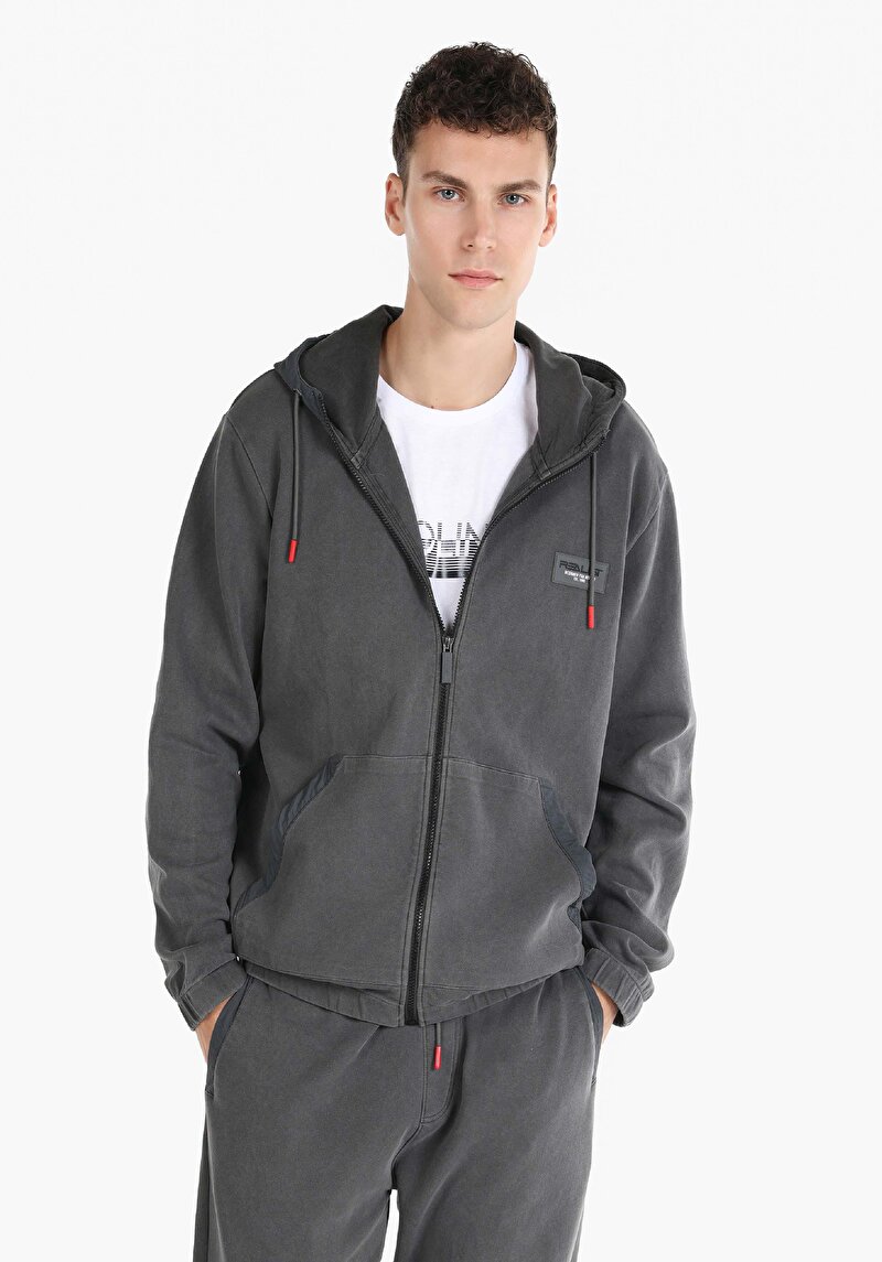 Regular Fit Erkek Gri Örme Ceket