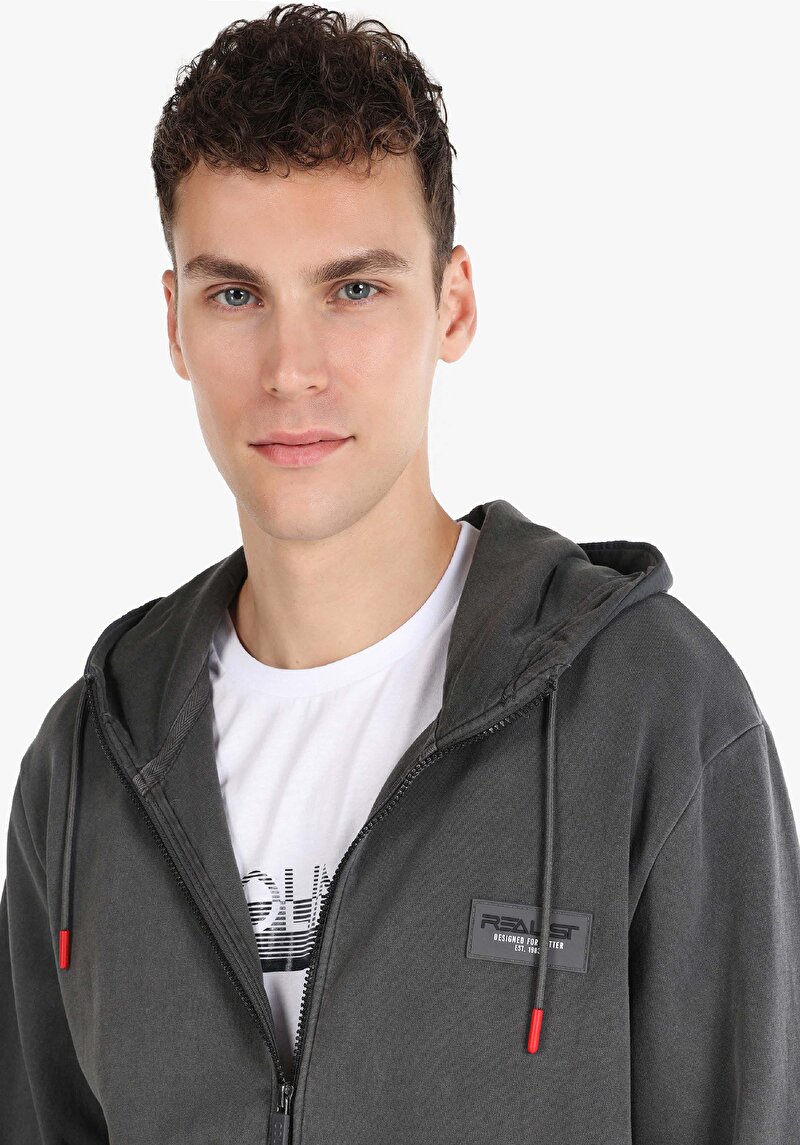 Regular Fit Erkek Gri Örme Ceket