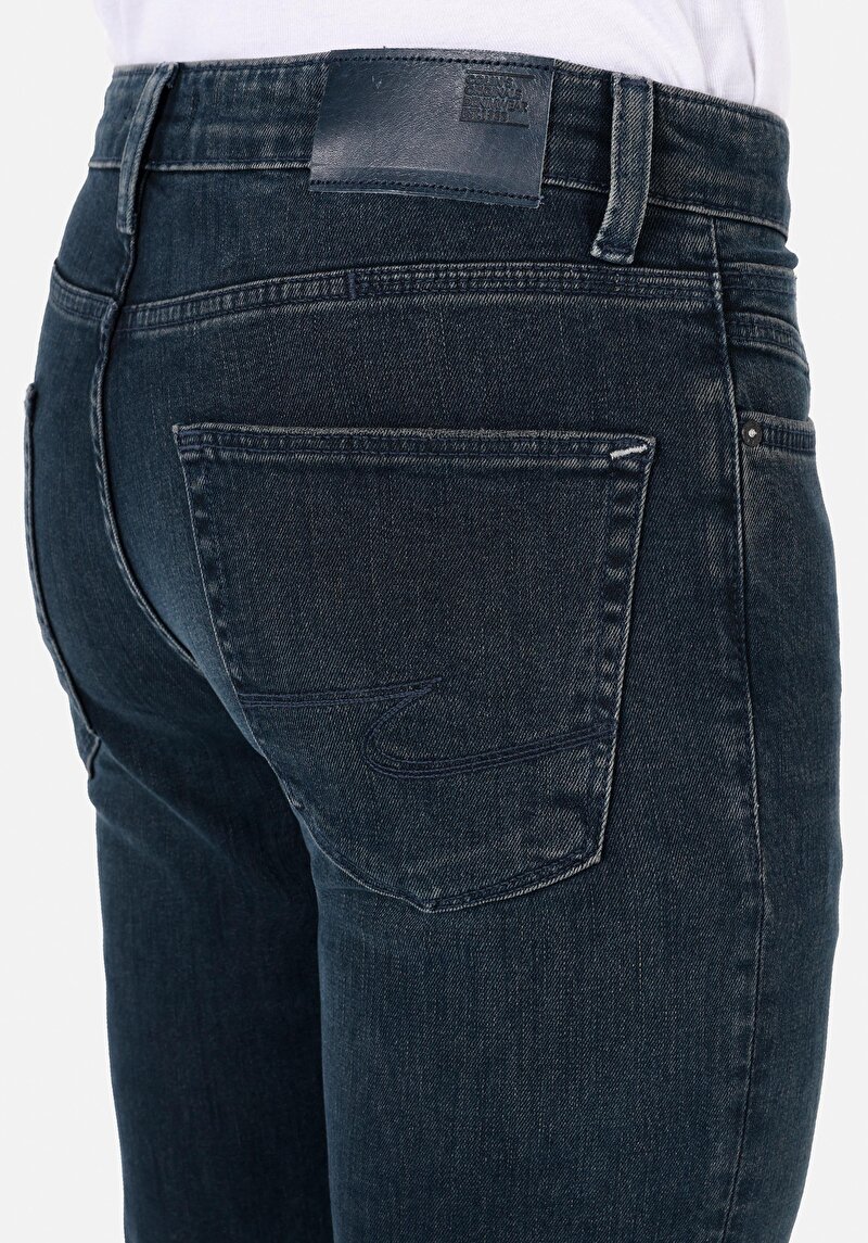 Skinny Fit Yüksel Bel Dar Paça Erkek İndigo Jean Pantolon