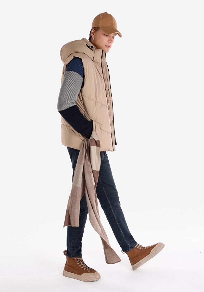 Regular Fit Yuvarlak Yaka Jakarlı Erkek Lacivert Kazak