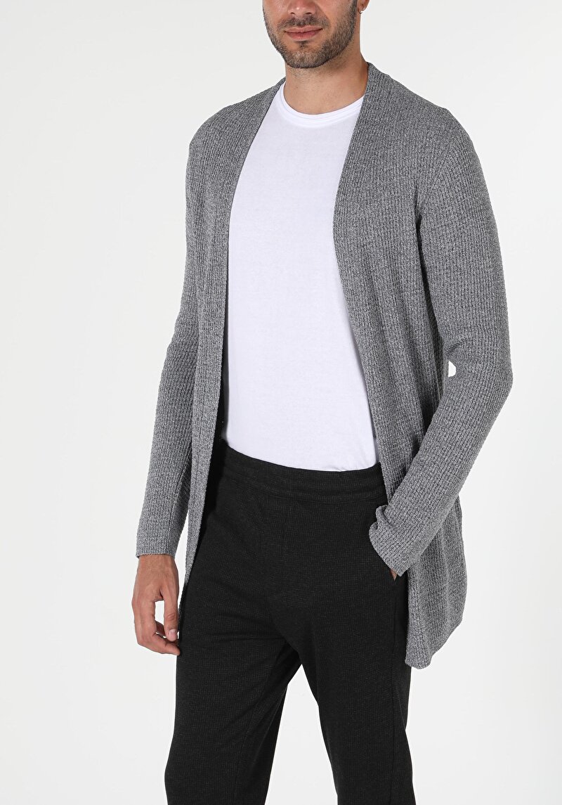 Slim Fit   Erkek Gri Hırka Cl1055416