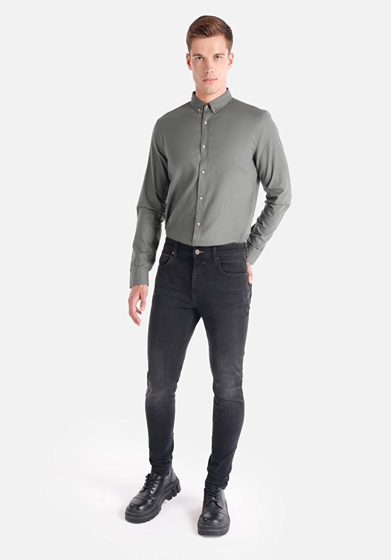 Slim Fit Düşük Bel Dar Paça Cepli Erkek Denim Jean Pantolon