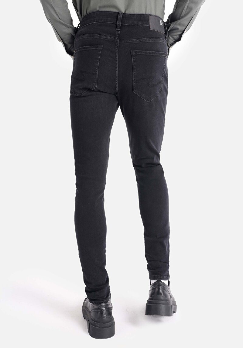 Slim Fit Düşük Bel Dar Paça Cepli Erkek Denim Jean Pantolon
