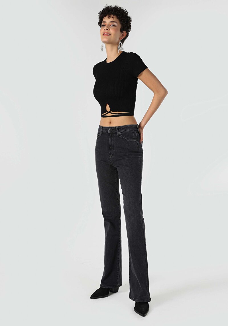 Regular Fit Orta Bel Bootcut Kadın Denim Jean Pantolon