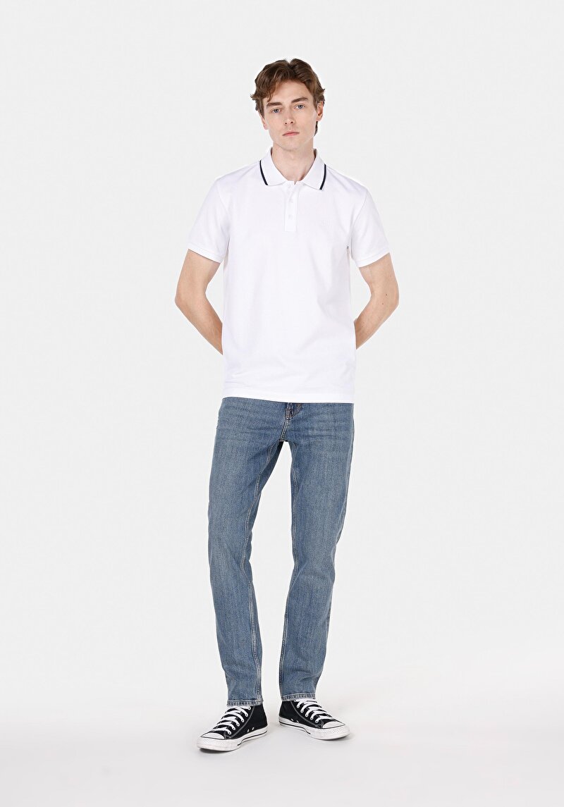 Straight Fit Erkek İndigo Jean Pantolon