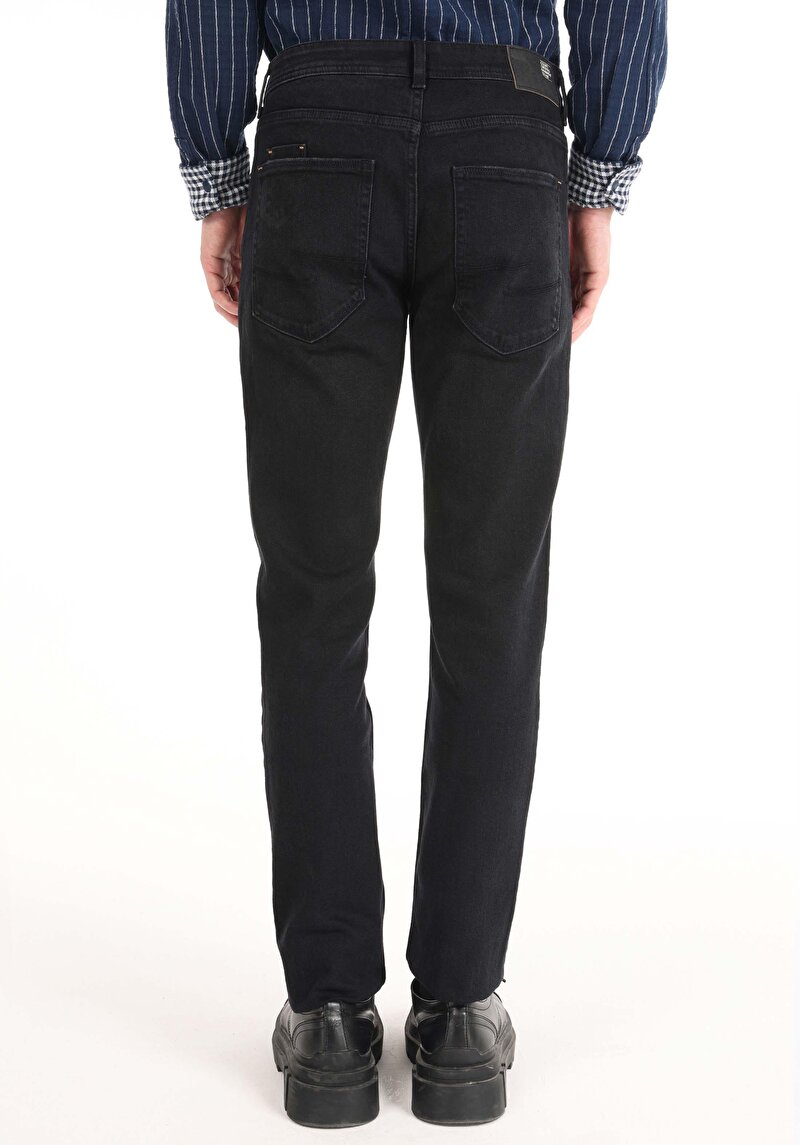 Straight Fit Orta Bel Düz Paça Erkek Denim Jean Pantolon