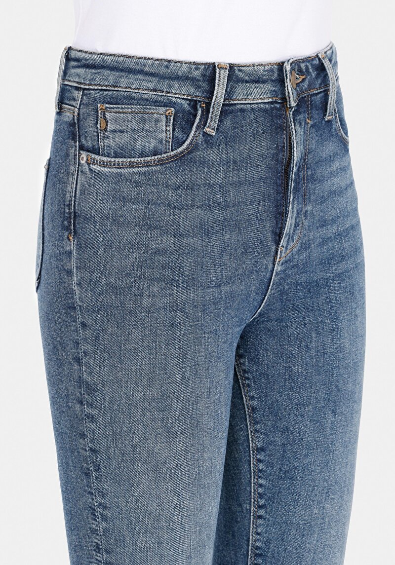 Skinny Fit   Kadın İndigo Jean Pantolon