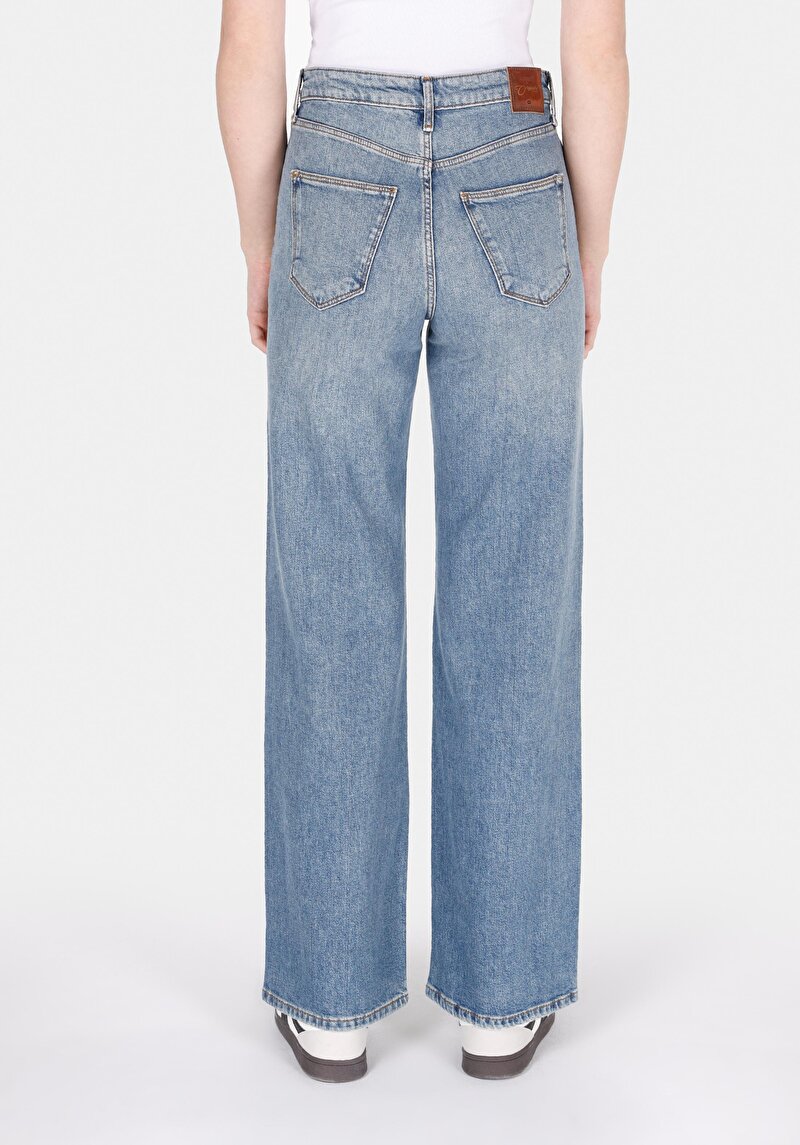 Regular Fit Kadın Açik İndigo Jean Pantolon