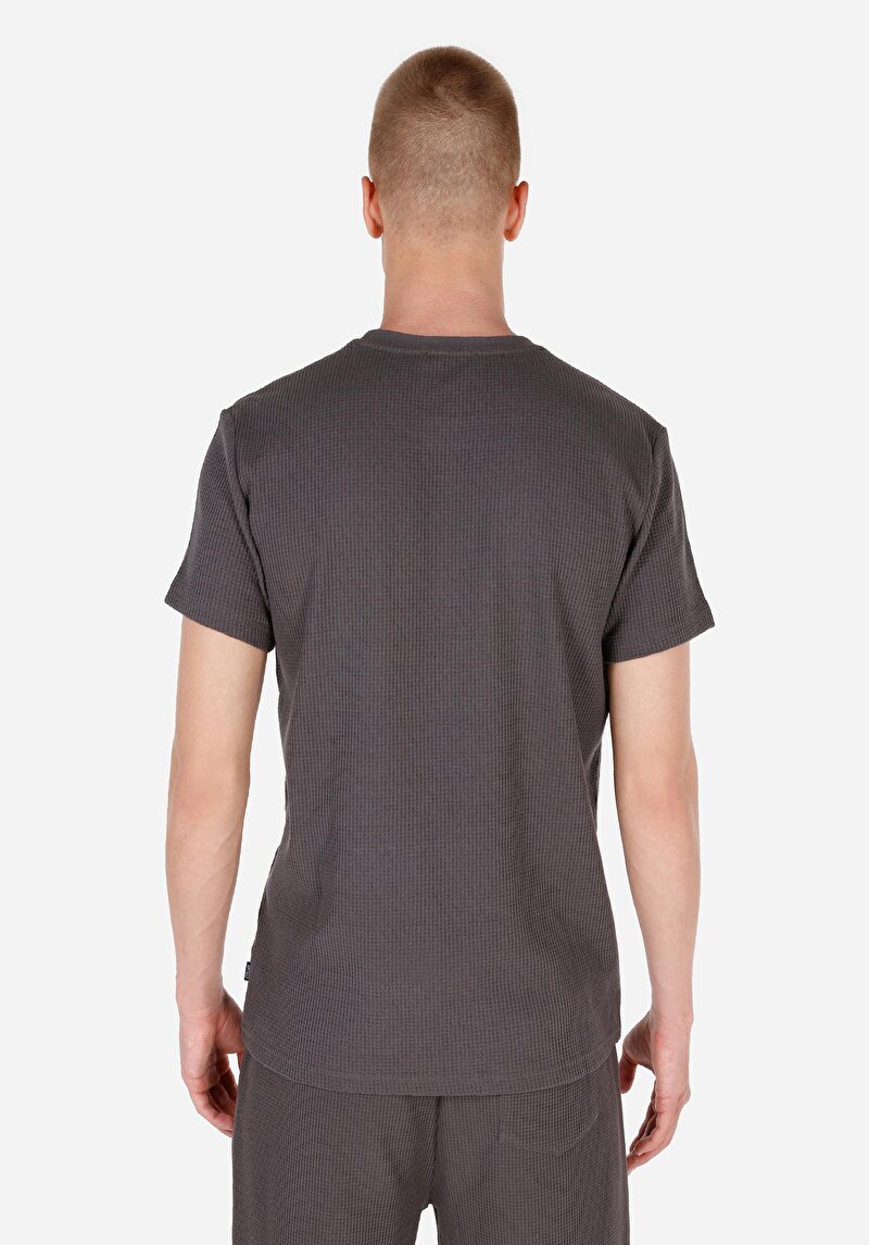 Regular Fit Yuvarlak Yaka Erkek Antrasit Kısa Kol Tişört
