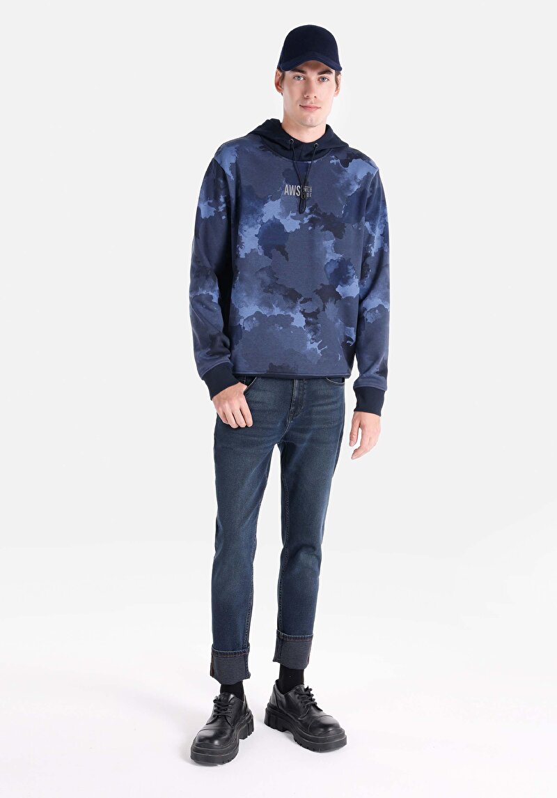 Regular Fit Örme Erkek Lacivert Sweatshirt