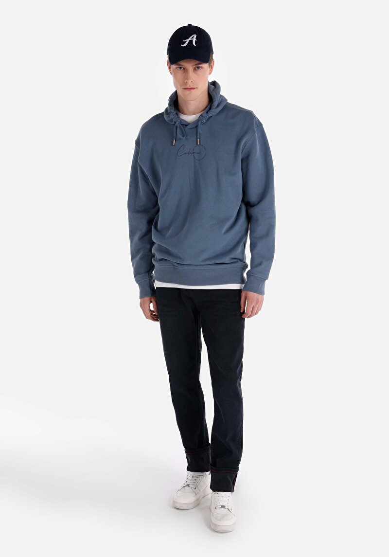 Straight Fit Düşük Bel Düz Paça Erkek Koyu İndigo Jean Pantolon