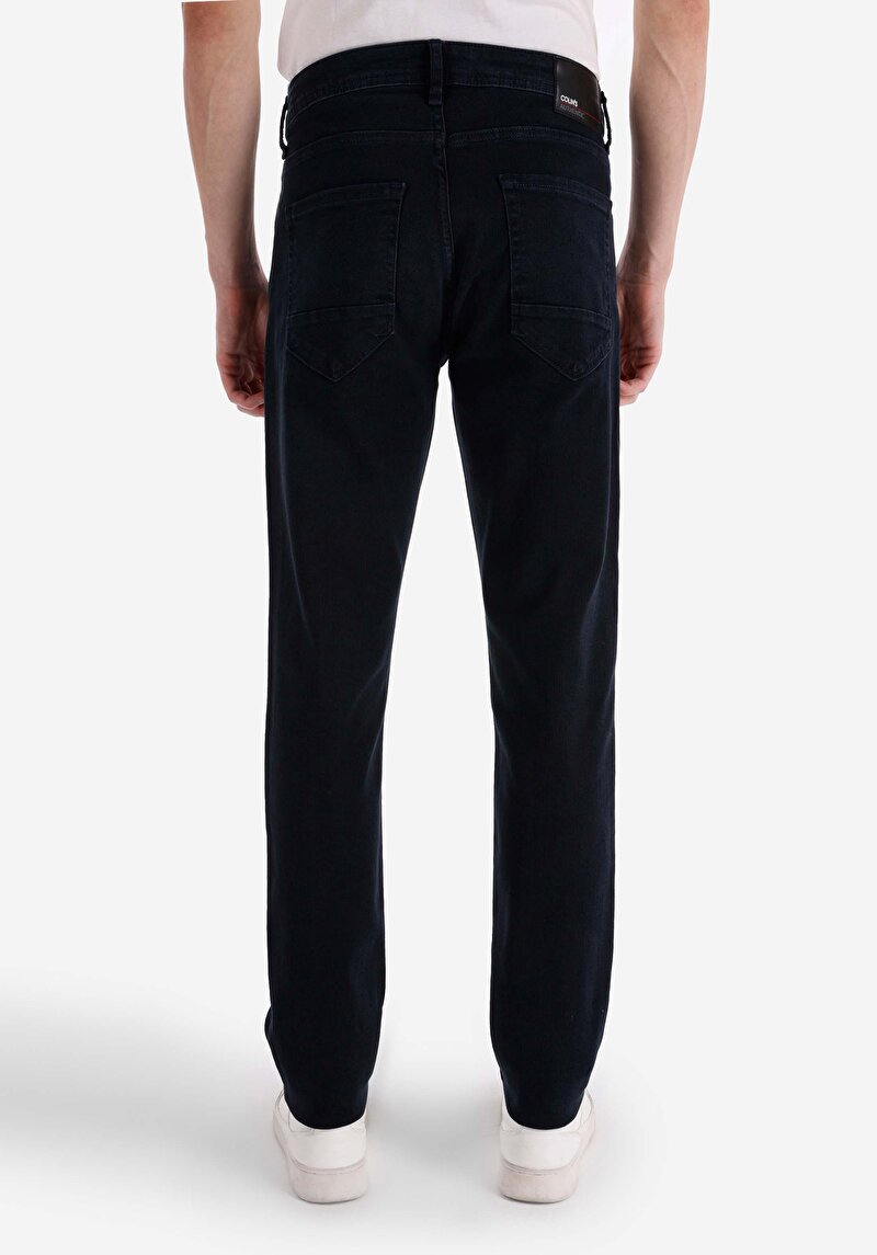 Straight Fit Düşük Bel Düz Paça Erkek Koyu İndigo Jean Pantolon