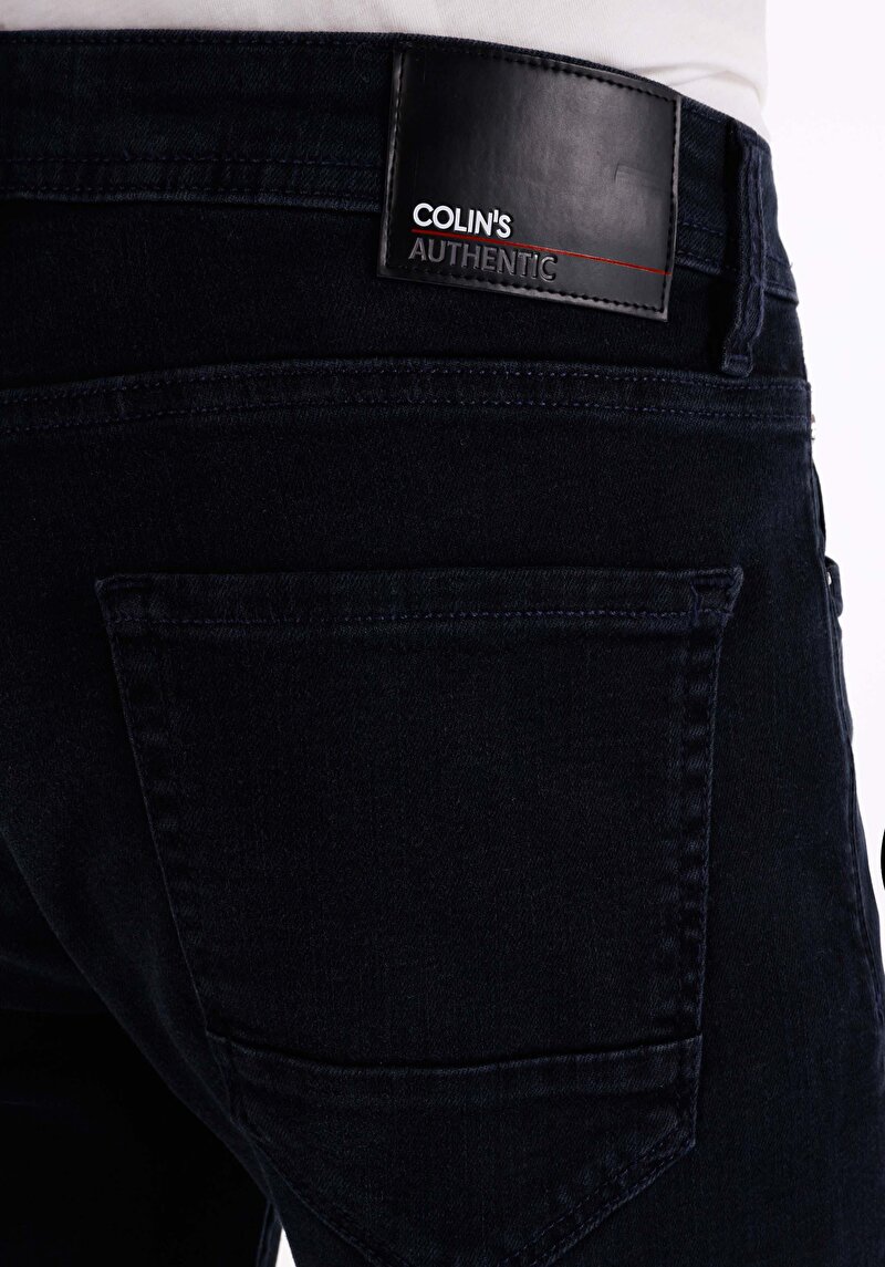 Straight Fit Düşük Bel Düz Paça Erkek Koyu İndigo Jean Pantolon