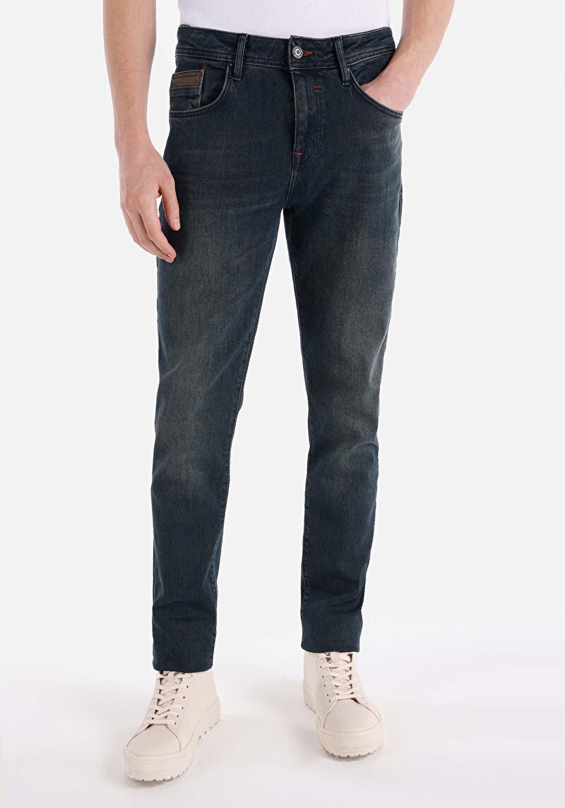 Straight Fit   Erkek İndigo Jean Pantolon