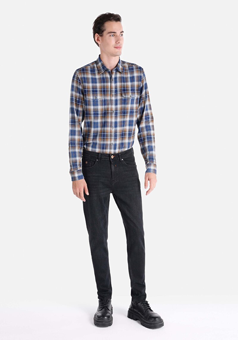 Regular Fit Orta Bel Düz Paça Erkek Denim Jean Pantolon