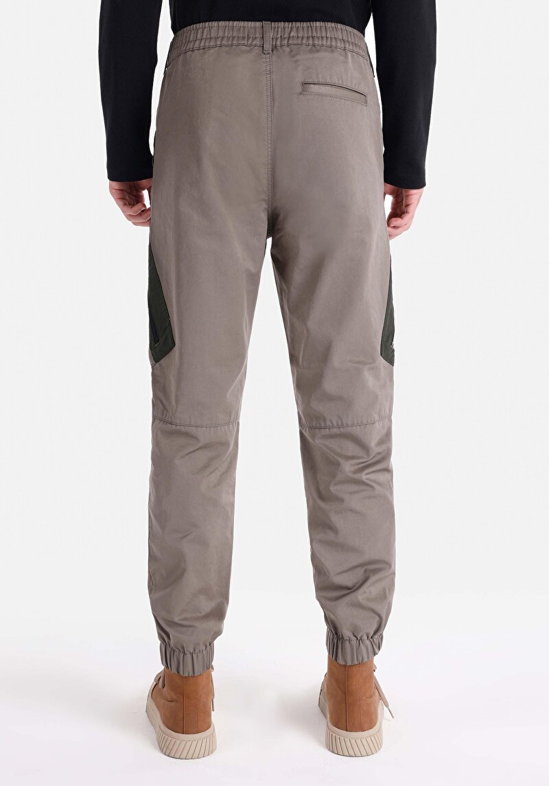 Regular Fit Orta Bel Lastikli Paça Erkek Yeşil Pantolon
