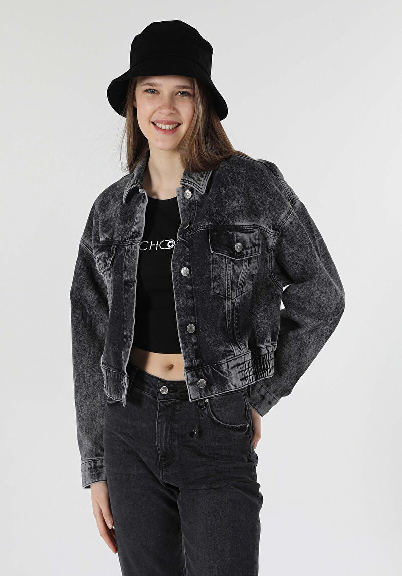 Oversize Fit Siyah Kadın Ceket Cl1058097