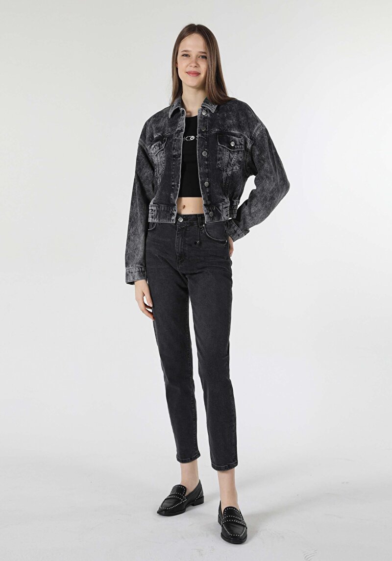 Oversize Fit Siyah Kadın Ceket Cl1058097