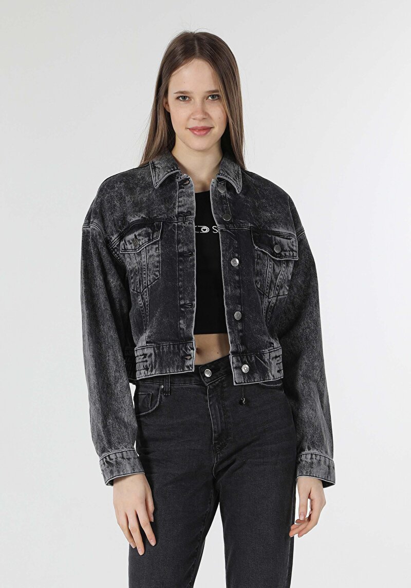 Oversize Fit Siyah Kadın Ceket Cl1058097