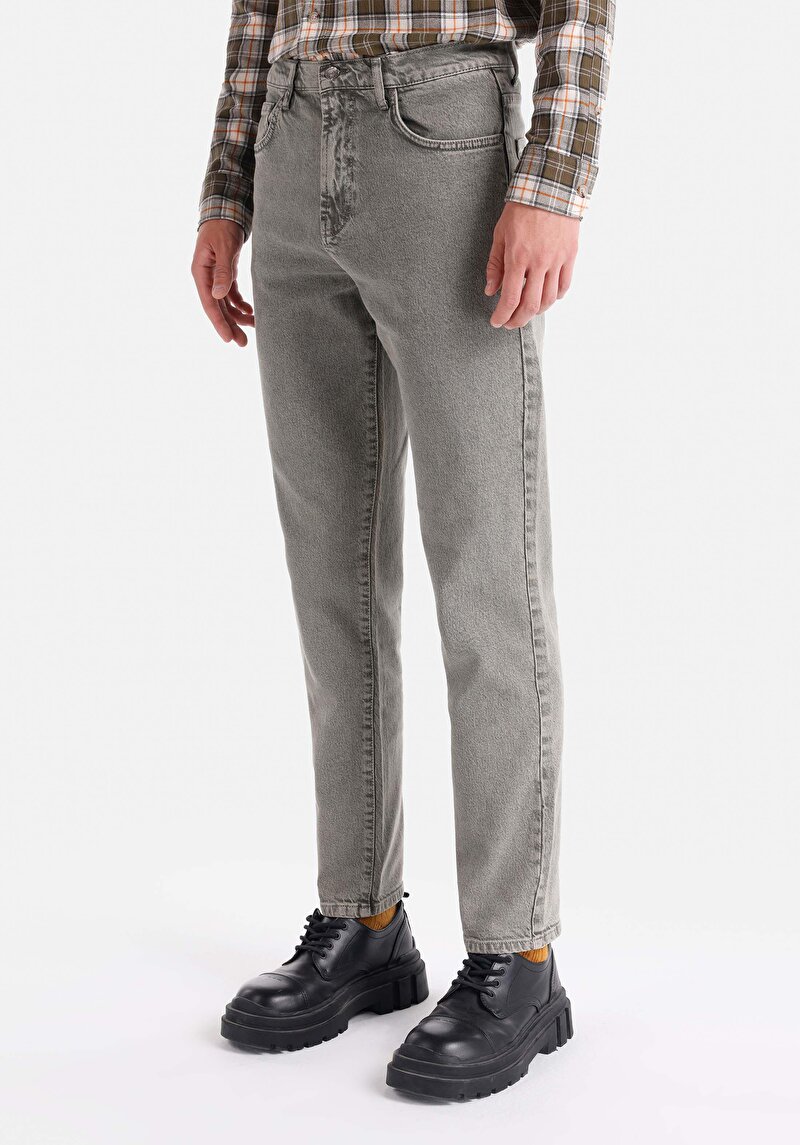 Straight Fit Orta Bel Lastiksiz Erkek Yeşil  Pantolon