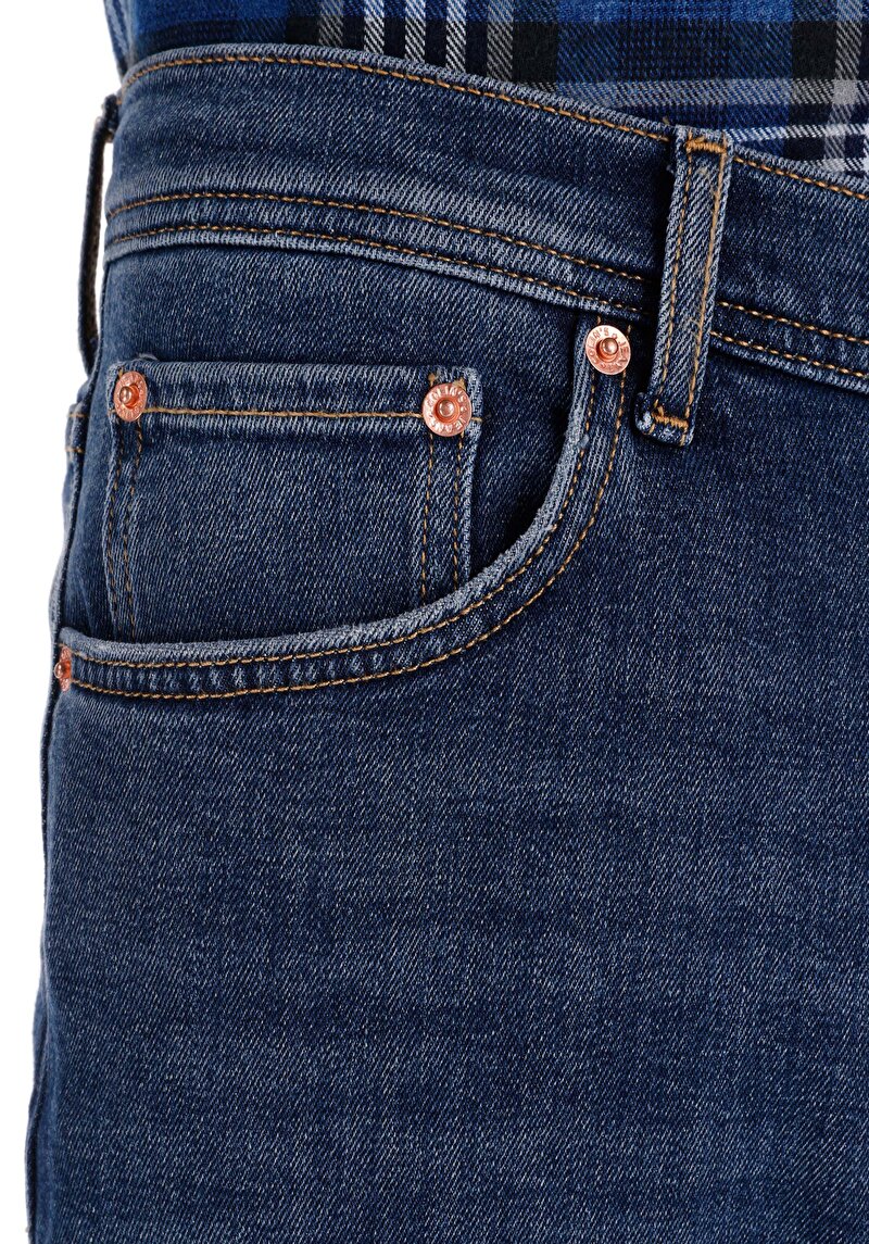 Loose Tapered Fit   Erkek İndigo Jean Pantolon