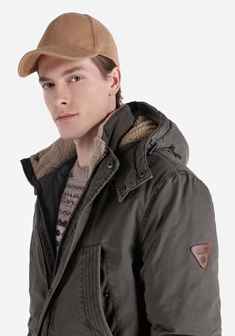 Regular Fit     Erkek Yeşil Kaban