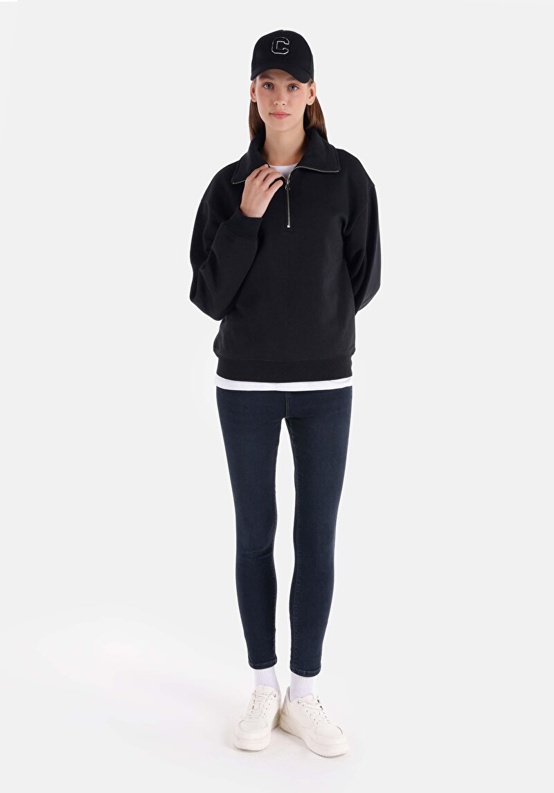 Skinny Fit Yüksek Bel Dar Paça Kadın Denim Jean Pantolon