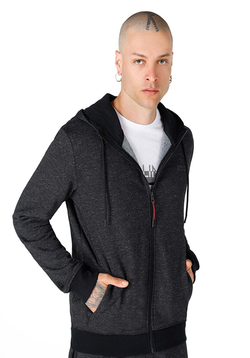 Slim Fit Erkek Antrasit Sweatshirt