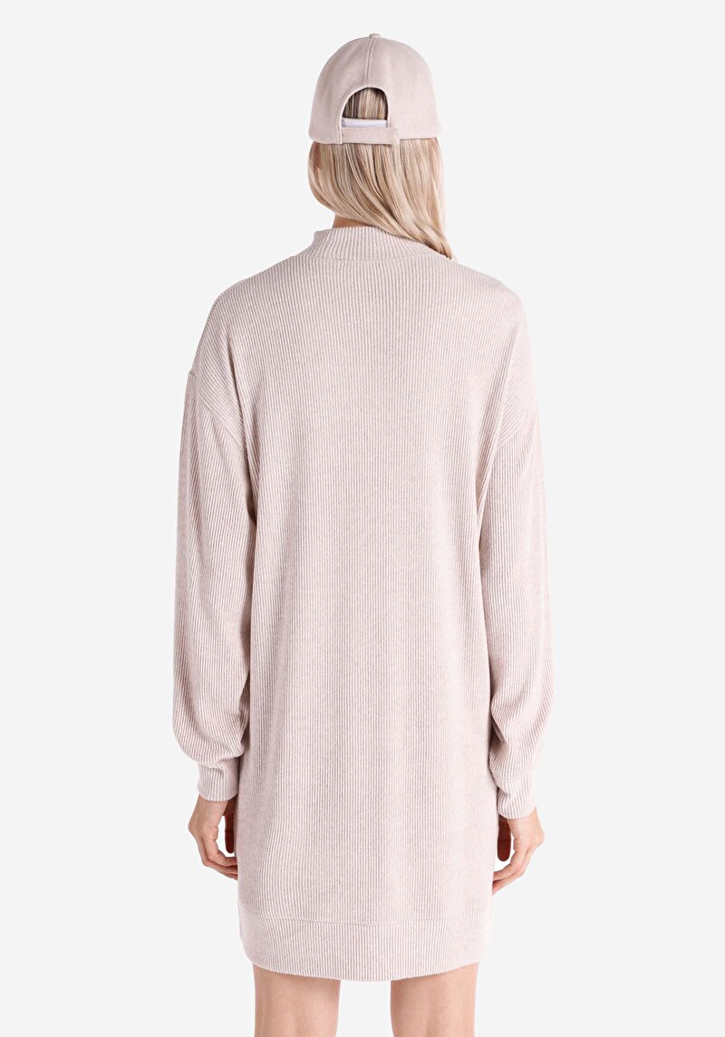 Regular Fit Kadın Bej Uzun Kol Elbise