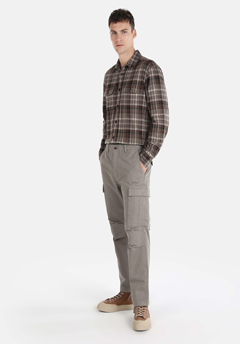 Comfort Fit Orta Bel Düz Paça Erkek Yeşil Pantolon