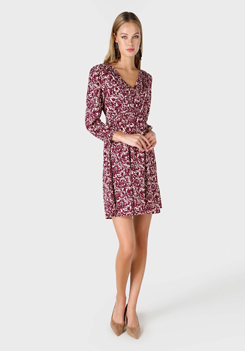 Regular Fit Kadın Bordo Elbise