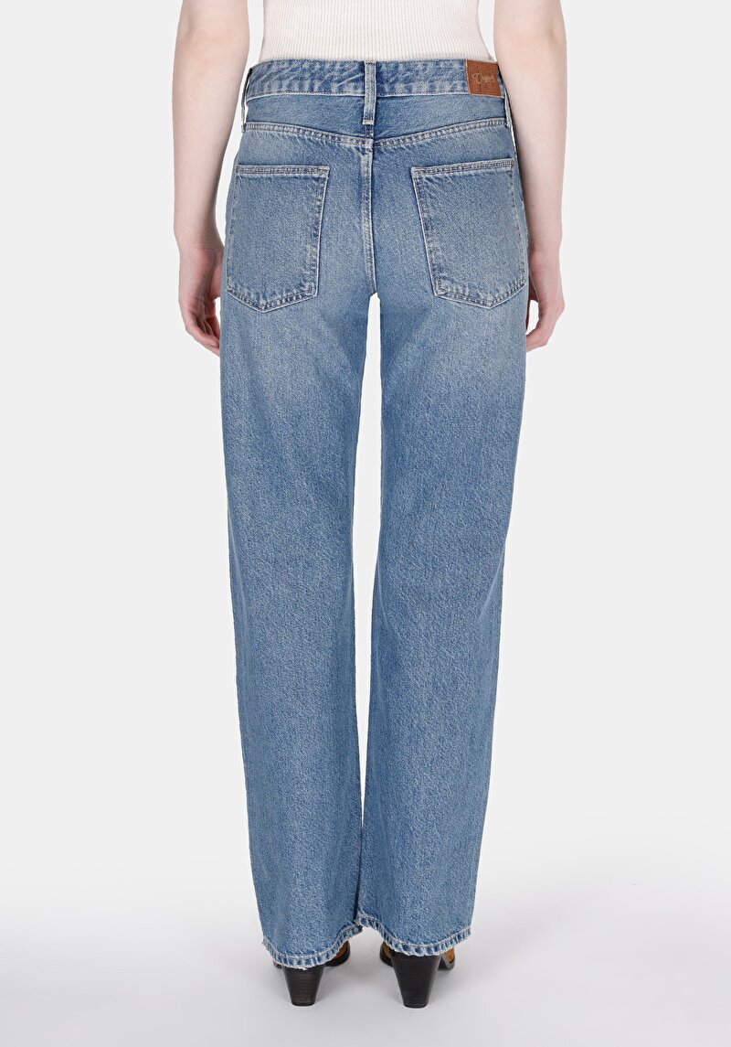 Straight Fit Kadın İndigo Jean Pantolon