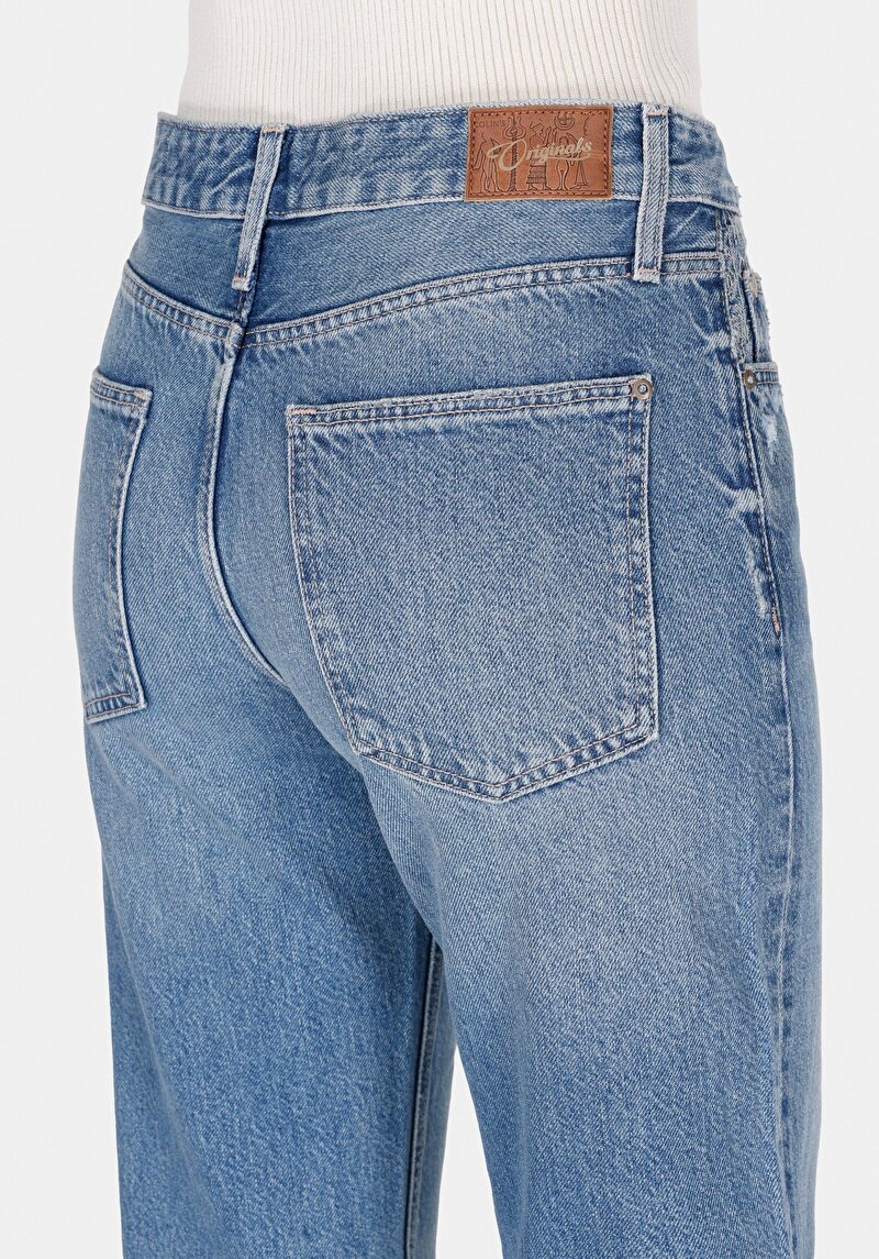 Straight Fit   Kadın İndigo Jean Pantolon