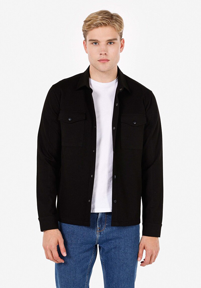 Regular Fit Erkek Siyah Ceket