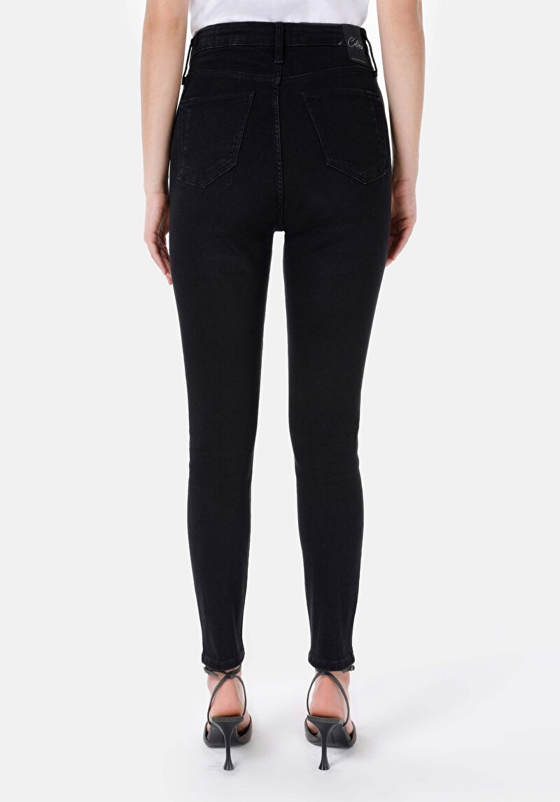 Skinny Fit Kadın Siyah Jean Pantolon