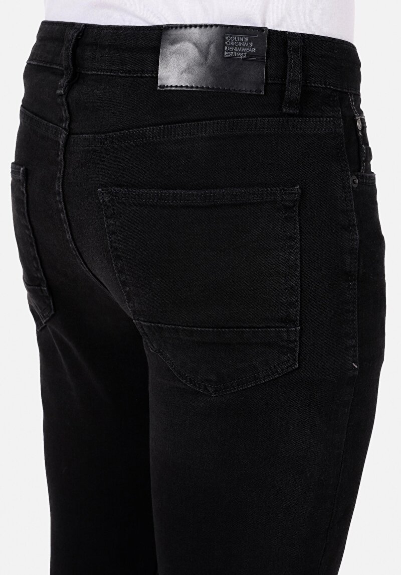 Skinny Fit Yüksel Bel Dar Paça Erkek Siyah Jean Pantolon