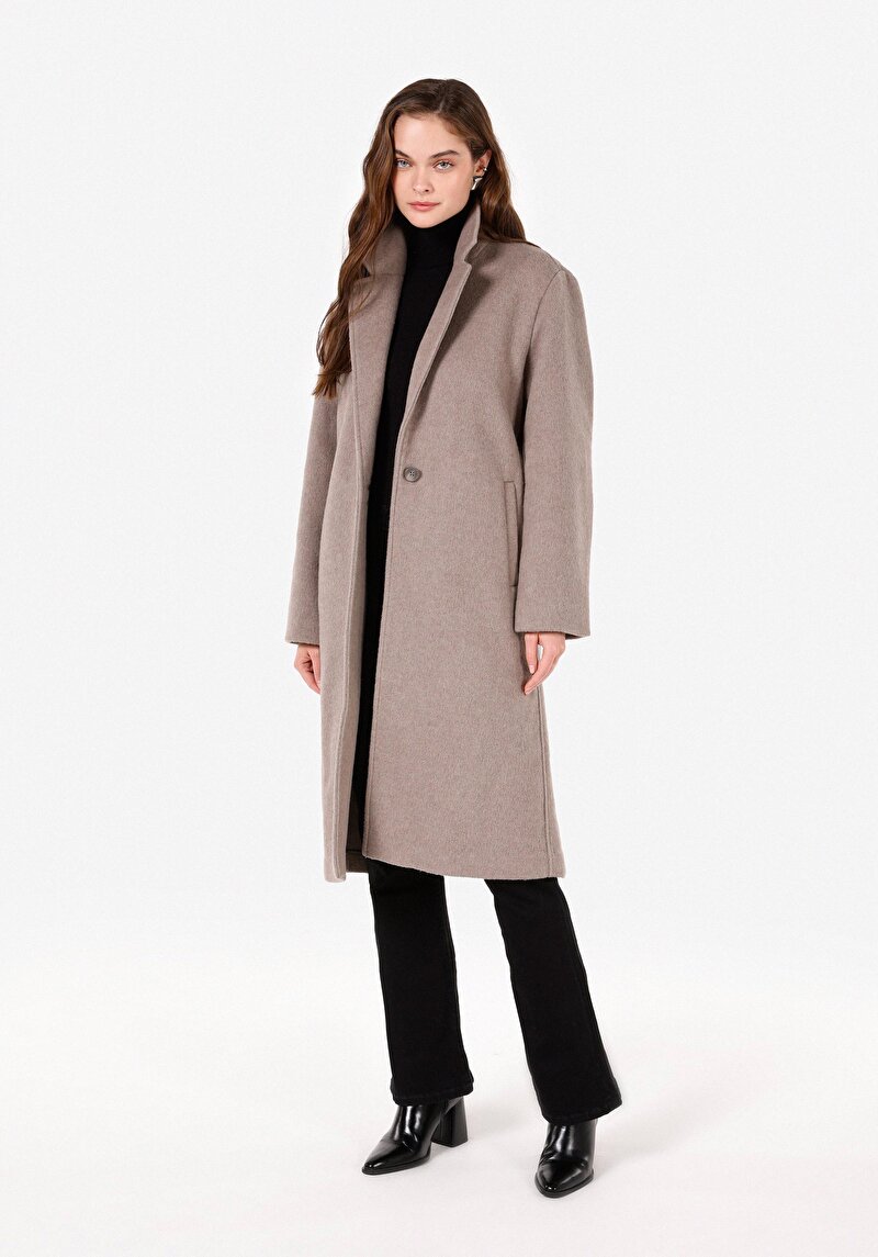 Regular Fit Degaje Kadın Kaban