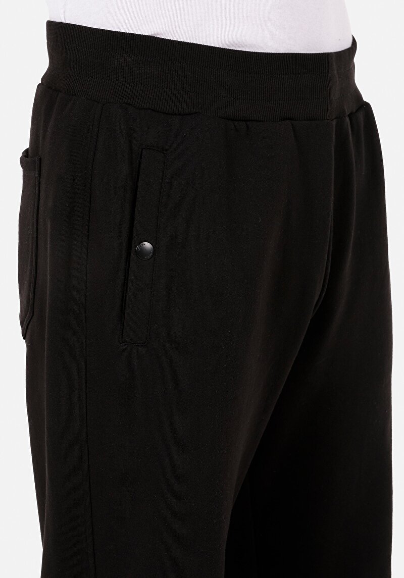 Relaxed Fit Orta Bel  Erkek Siyah Eşofman Altı