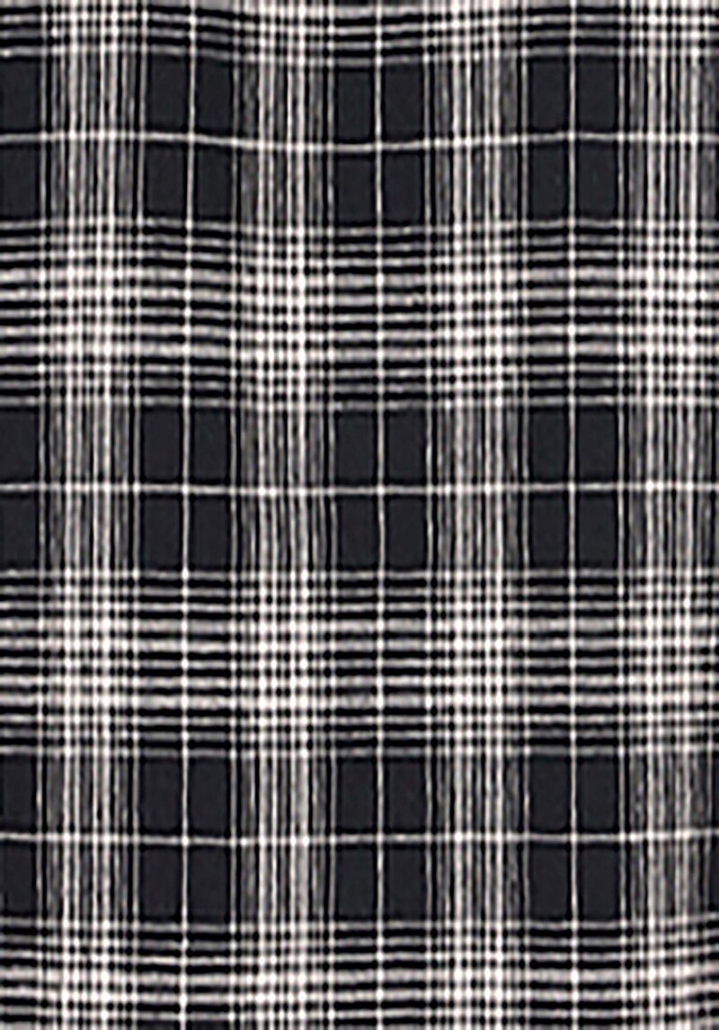 Regular Fit Shirt Neck Ekoseli Erkek Siyah Kısa Kol Gömlek