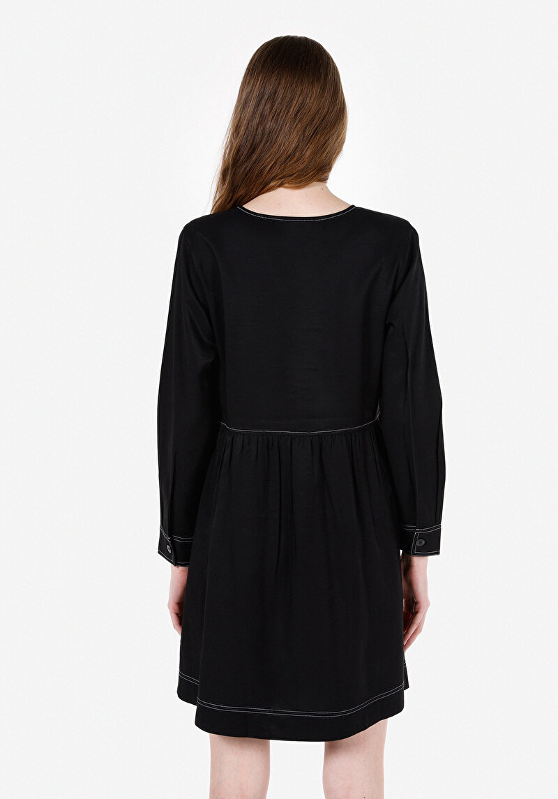 Regular Fit Kadın Siyah Elbise