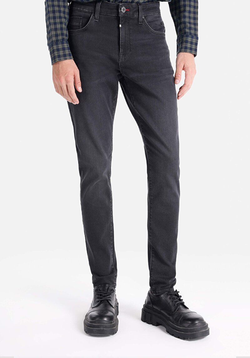 Slim Fit Düşük Bel Dar Paça Erkek Siyah Jean Pantolon