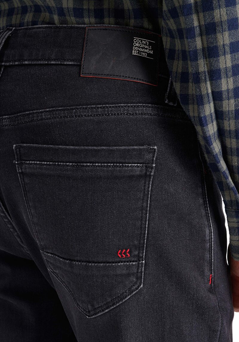 Slim Fit Düşük Bel Dar Paça Erkek Siyah Jean Pantolon