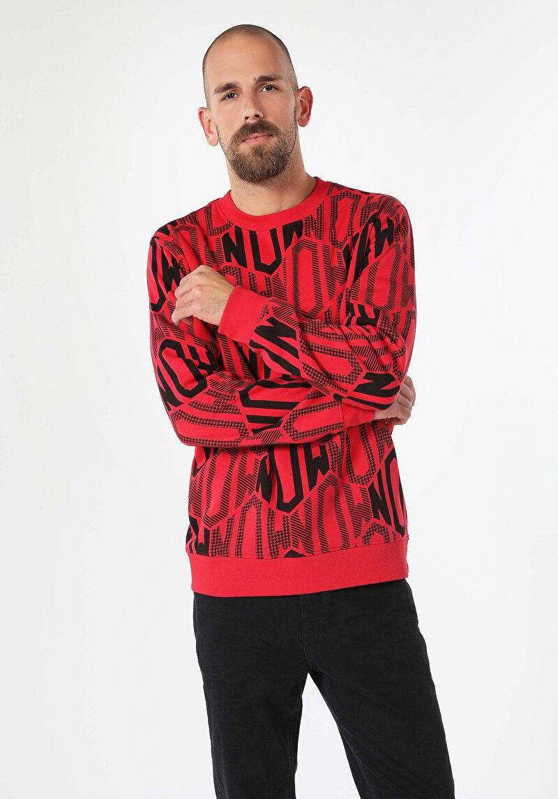 Regular Fit Erkek Kirmizi Sweatshirt