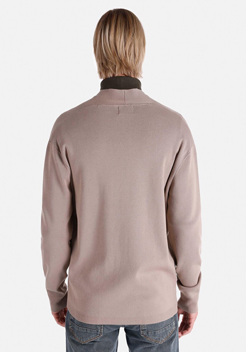 Comfort Fit Erkek Bej Hırka